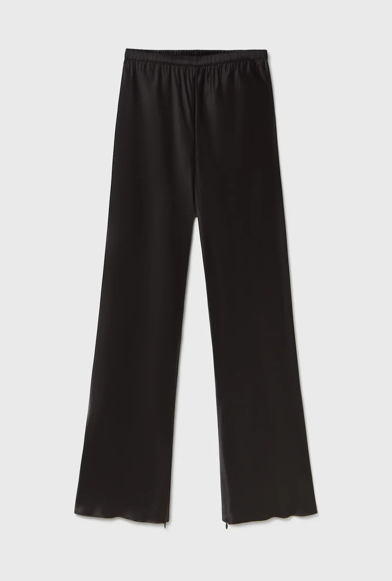 Cropped Bias Cut Pants Black