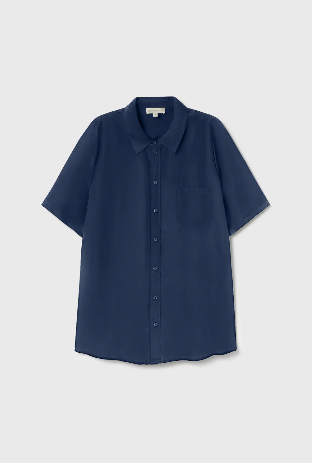 Habotai Short Sleeve Boyfriend Shirt Midnight sale