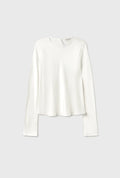 Long Sleeve Bias Top White